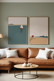 Wallity Set de 2 Pinturas Decorativas en MDF 50 x 70 cm
